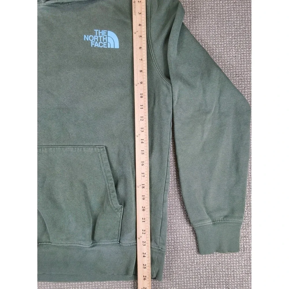 The North Face Men's Graphic Injection Hoodie Sage Green Elk Nature Print Fleece